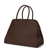 The Row Soft Margaux 12 Bag Dark Olive Calfskin Silver Hardware