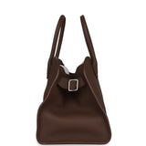 The Row Soft Margaux 12 Bag Dark Olive Calfskin Silver Hardware