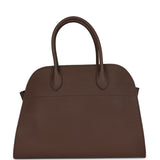 The Row Soft Margaux 12 Bag Dark Olive Calfskin Silver Hardware