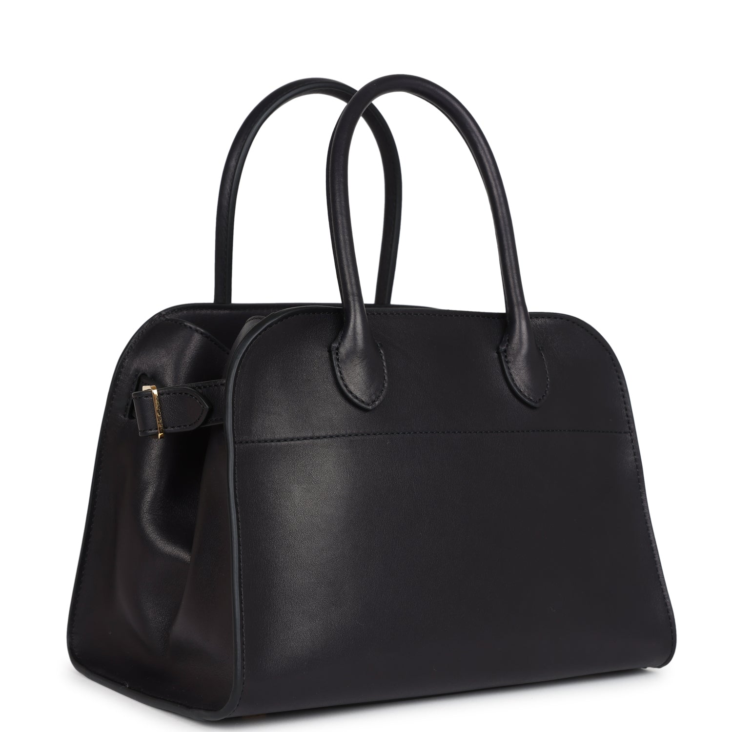 The Row Soft Margaux 10 Bag Black Calfskin Gold Hardware – Madison ...