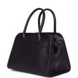 The Row Soft Margaux 10 Bag Black Calfskin Gold Hardware