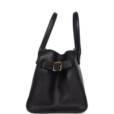 The Row Soft Margaux 10 Bag Black Calfskin Gold Hardware