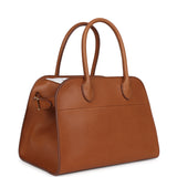 The Row Soft Margaux 10 Bag Brown Calfskin Gold Hardware