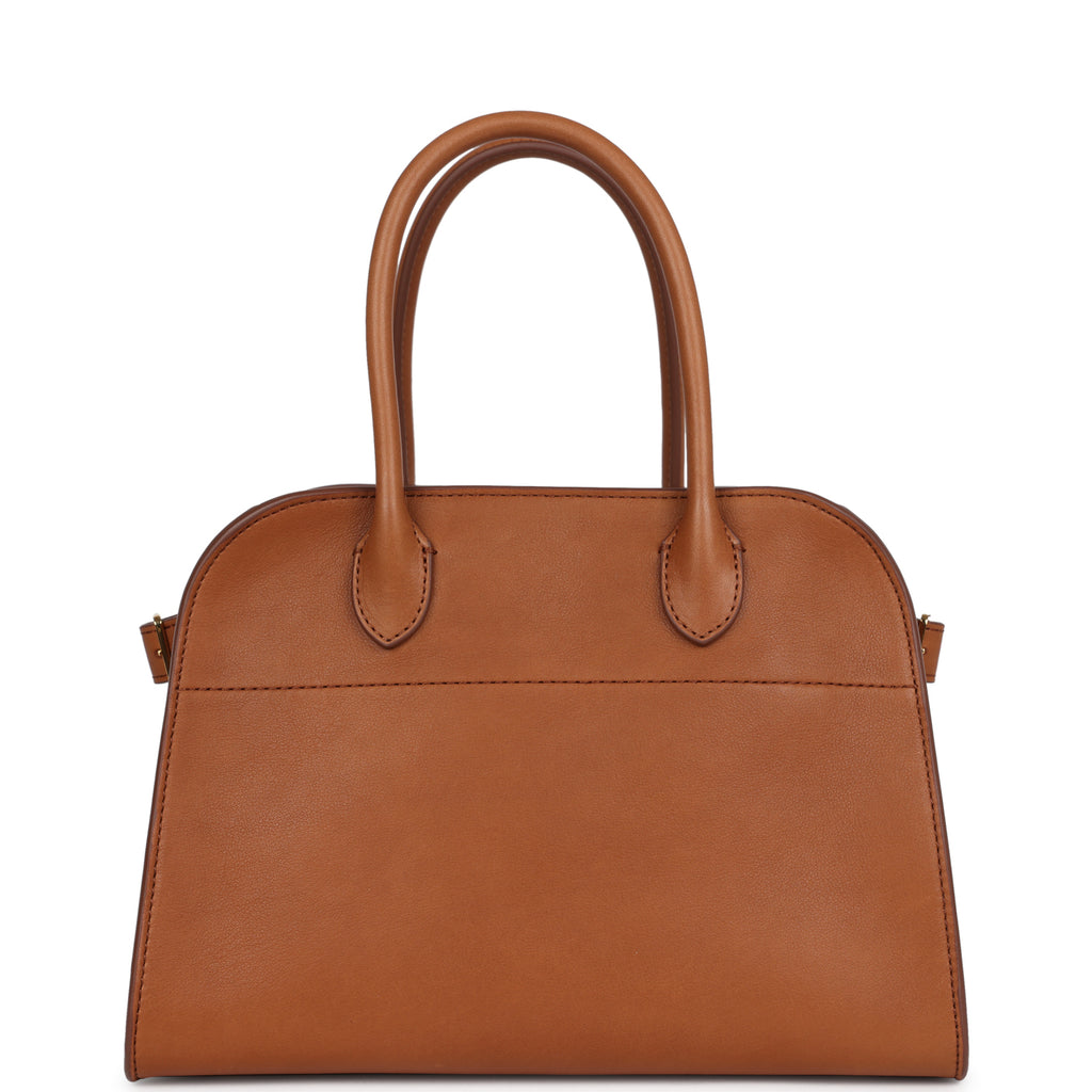 The Row Soft Margaux 10 Bag Brown Calfskin Gold Hardware – Madison Avenue  Couture