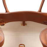 The Row Soft Margaux 10 Bag Brown Calfskin Gold Hardware