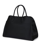 The Row Soft Margaux 15 Bag Black Calfskin Silver Hardware