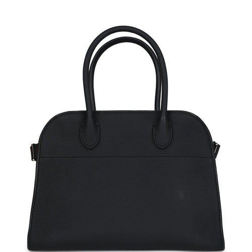 The Row Soft Margaux 10 Bag Black Calfskin Silver Hardware