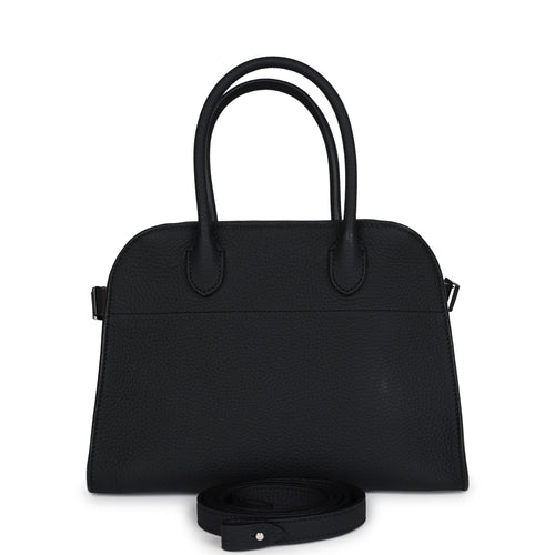 The Row Soft Margaux 10 Bag Black Calfskin Silver Hardware