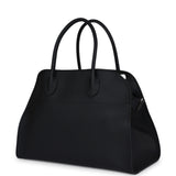 The Row Soft Margaux 12 Bag Black Calfskin Silver Hardware