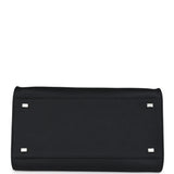 The Row Soft Margaux 12 Bag Black Calfskin Silver Hardware