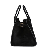 The Row Soft Margaux 15 Bag Black Suede Gold Hardware