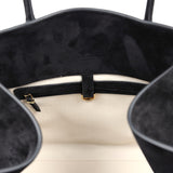 The Row Soft Margaux 15 Bag Black Suede Gold Hardware