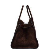 The Row Soft Margaux 15 Bag Brown Suede Gold Hardware