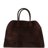 The Row Soft Margaux 15 Bag Brown Suede Gold Hardware