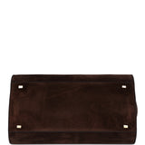 The Row Soft Margaux 15 Bag Brown Suede Gold Hardware