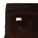 The Row Soft Margaux 15 Bag Brown Suede Gold Hardware