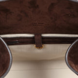 The Row Soft Margaux 15 Bag Brown Suede Gold Hardware