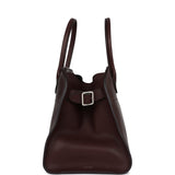 The Row Soft Margaux 12 Bag Dark Brown Saddle Leather Silver Hardware