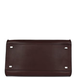 The Row Soft Margaux 12 Bag Dark Brown Saddle Leather Silver Hardware