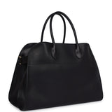 The Row Soft Margaux 15 Bag Black Saddle Gold Hardware