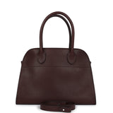 The Row Soft Margaux 10 Bag Dark Brown Saddle Leather Silver Hardware