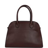 The Row Soft Margaux 10 Bag Dark Brown Saddle Leather Silver Hardware