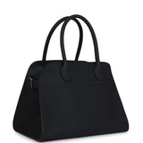 The Row Soft Margaux 10 Bag Black Calfskin Silver Hardware