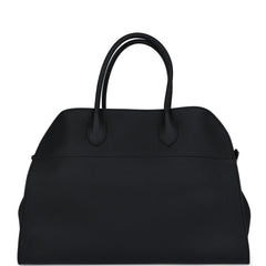 The Row Soft Margaux 15 Bag Black Calfskin Silver Hardware