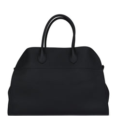 The Row Soft Margaux 15 Bag Black Calfskin Silver Hardware