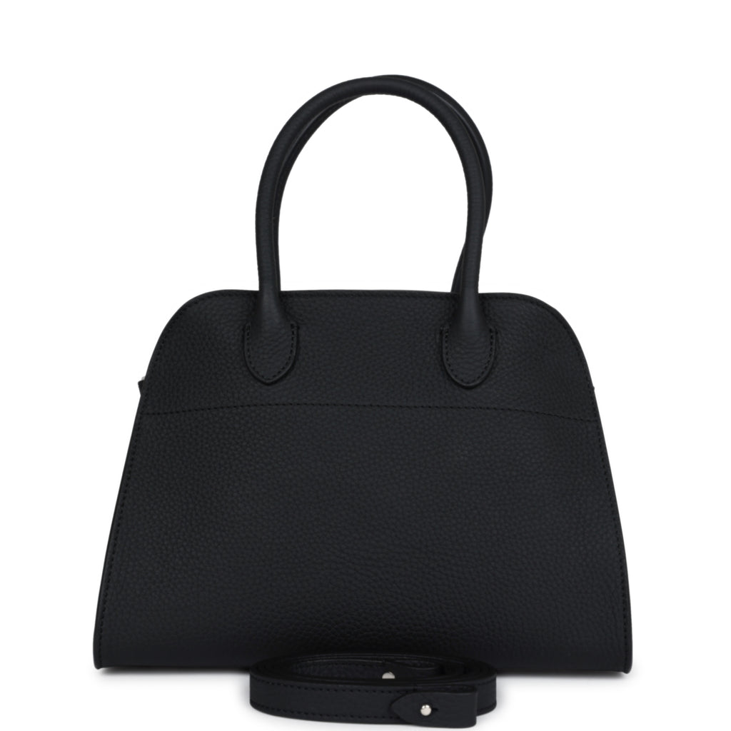 The Row Soft Margaux 10 Bag Black Calfskin Silver Hardware