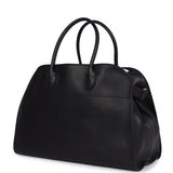 The Row Soft Margaux 15 Bag Black Saddle Gold Hardware