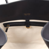 The Row Soft Margaux 15 Bag Black Saddle Gold Hardware