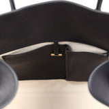 The Row Soft Margaux 15 Bag Black Saddle Gold Hardware