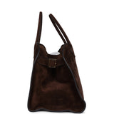 The Row Soft Margaux 15 Bag Brown Suede Gold Hardware