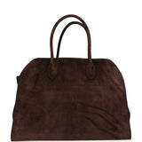 The Row Soft Margaux 15 Bag Brown Suede Gold Hardware