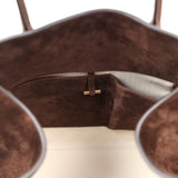 The Row Soft Margaux 15 Bag Brown Suede Gold Hardware