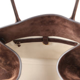 The Row Soft Margaux 15 Bag Brown Suede Gold Hardware