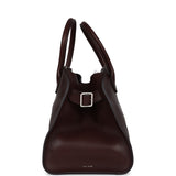 The Row Soft Margaux 12 Bag Dark Brown Saddle Leather Silver Hardware