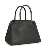 The Row Soft Margaux 10 Bag Koala Grey Saddle Leather Silver Hardware