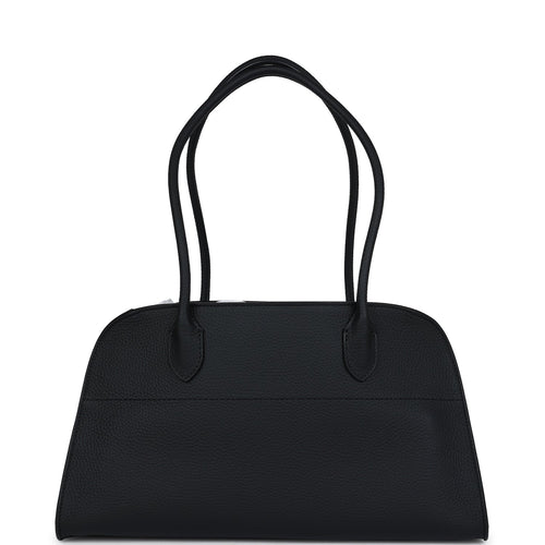 The Row Shoulder Margaux 12 Bag Black Calfskin Silver Hardware