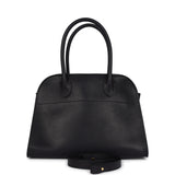 The Row Soft Margaux 10 Bag Black Saddle Leather Gold Hardware