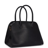 The Row Soft Margaux 10 Bag Black Saddle Leather Gold Hardware