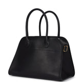 The Row Soft Margaux 10 Bag Black Saddle Leather Gold Hardware