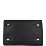 The Row Soft Margaux 10 Bag Black Saddle Leather Gold Hardware