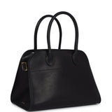 The Row Soft Margaux 10 Bag Black Saddle Leather Gold Hardware