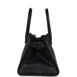 The Row Soft Margaux 10 Bag Black Saddle Leather Gold Hardware