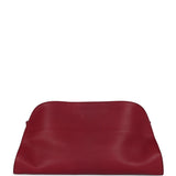 The Row Soft Margaux East West Clutch Amaranto Saddle Leather Silver Hardware