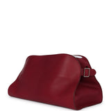 The Row Soft Margaux East West Clutch Amaranto Saddle Leather Silver Hardware