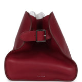 The Row Soft Margaux East West Clutch Amaranto Saddle Leather Silver Hardware