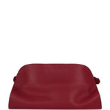 The Row Soft Margaux East West Clutch Amaranto Saddle Leather Silver Hardware